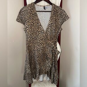 Divided Leopard Print Mini Dress
